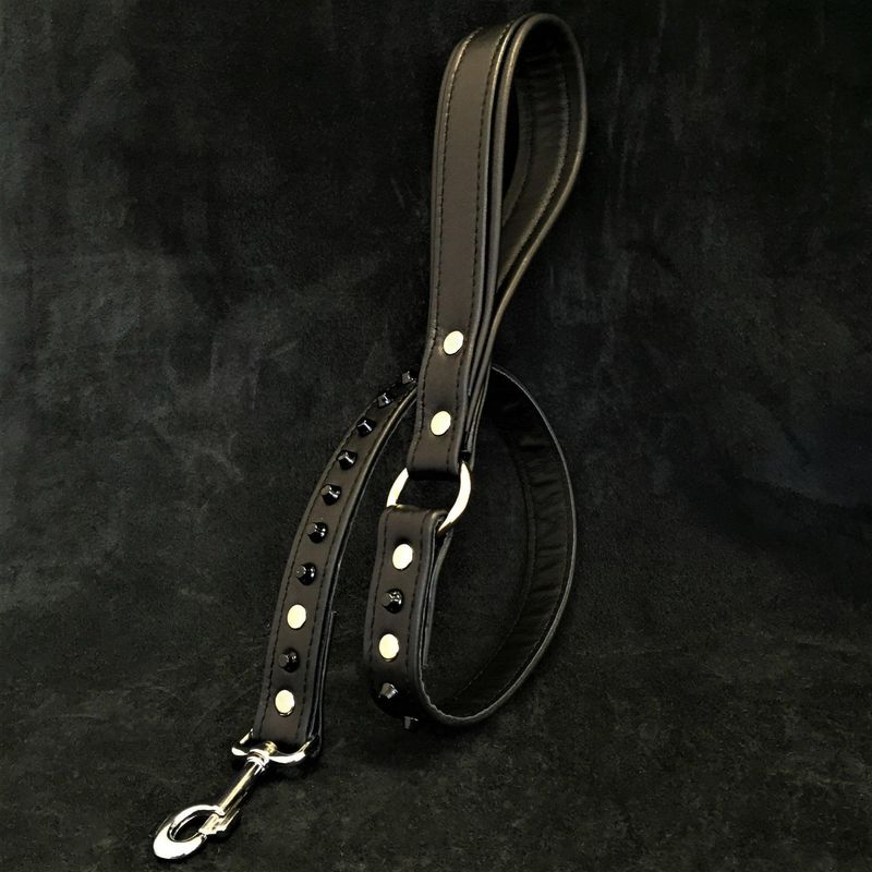 Hundeleine mit Stumpfnieten "Schwarz"