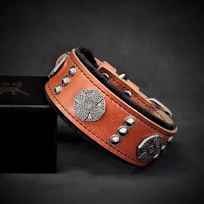 Maximus Silber Echtleder Halsband 5 cm breit