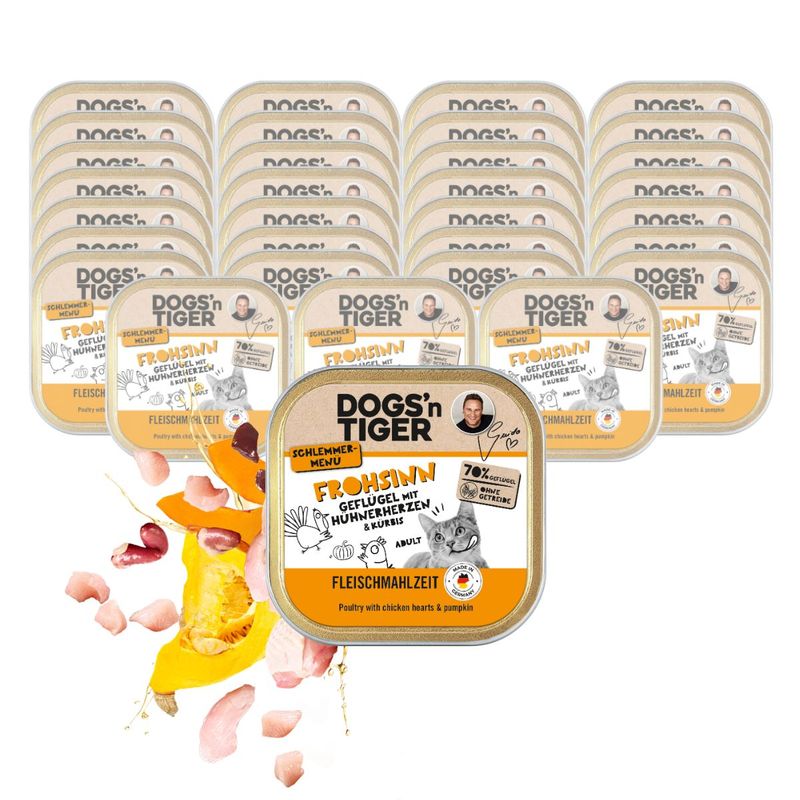 Dogs’n Tiger Frohsinn Katzenfutter, Huhn, Pute & Kürbis