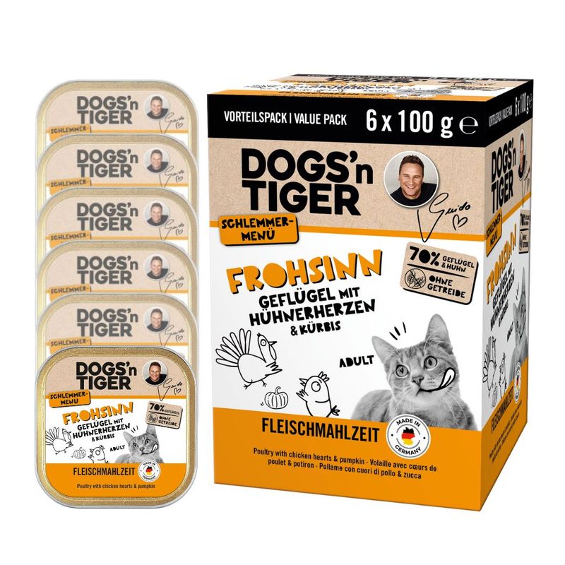 Dogs’n Tiger Frohsinn Multibox Katzenfutter, Huhn, Pute & Kürbis