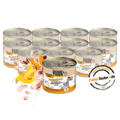 Dogs’n Tiger Frohsinn Katzenfutter, Huhn, Pute & Kürbis
