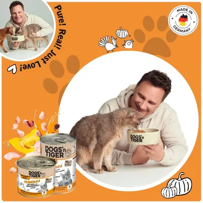 Dogs’n Tiger Frohsinn Katzenfutter, Huhn, Pute & Kürbis