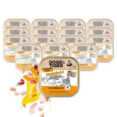 Dogs’n Tiger Frohsinn Katzenfutter, Huhn, Pute & Kürbis Dogs’n Tiger Frohsinn Katzenfutter, Huhn, Pute & Kürbis