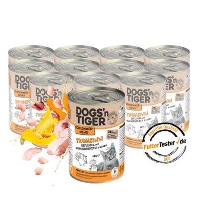 Dogs’n Tiger Frohsinn Katzenfutter, Huhn, Pute & Kürbis