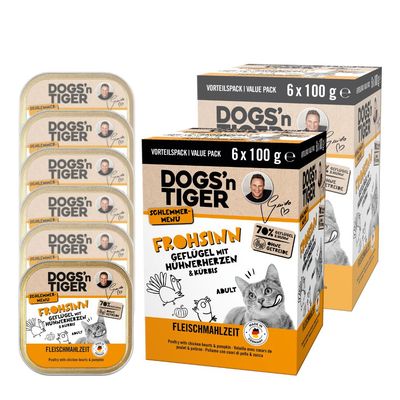 Dogs’n Tiger Frohsinn Multibox Katzenfutter, Huhn, Pute & Kürbis