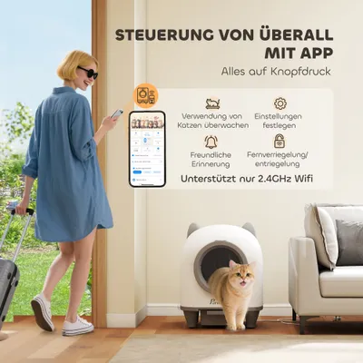 PawHut Selbstreinigende Katzentoilette