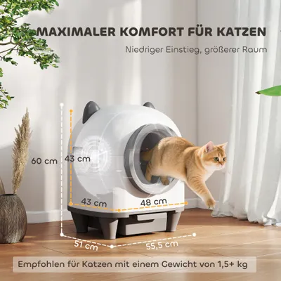 PawHut Selbstreinigende Katzentoilette