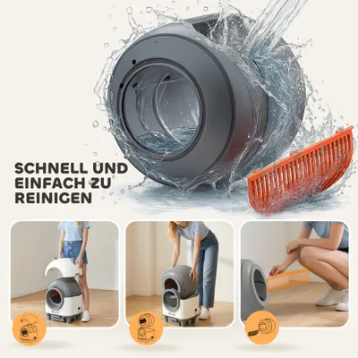 PawHut Selbstreinigende Katzentoilette