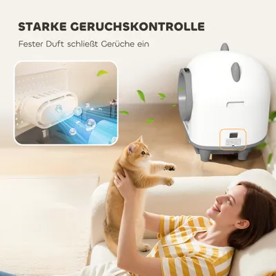 PawHut Selbstreinigende Katzentoilette