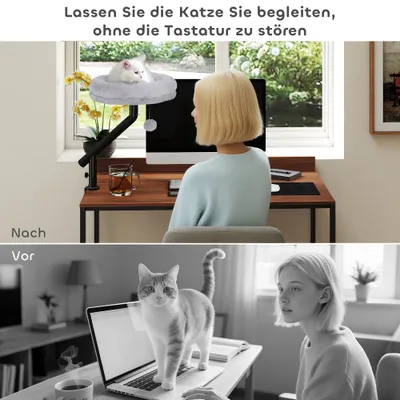 PawHut Katzen-Schreibtischbett