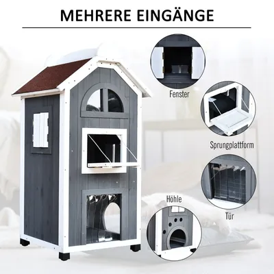 PawHut Katzenhaus