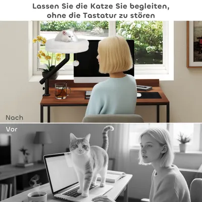 PawHut Katzen-Schreibtischbett