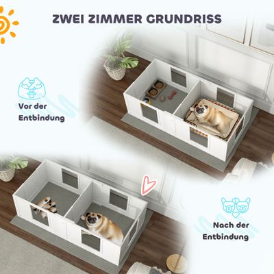 PawHut Wurfkiste für Welpen