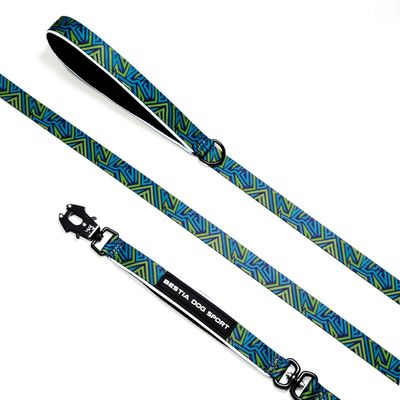 BESTIA DOG SPORT GripPro-Leine Blue&Green Print