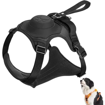Automatisches Hundegeschirr M Schwarz mit Rollleine Automatisches Hundegeschirr M Schwarz mit Rollleine