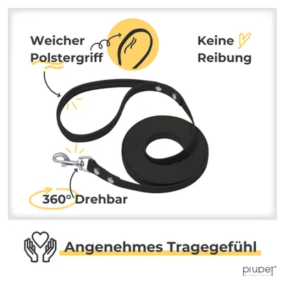 PiuPet® Schleppleine für Hunde I Wasserabweisend I Hundeleine