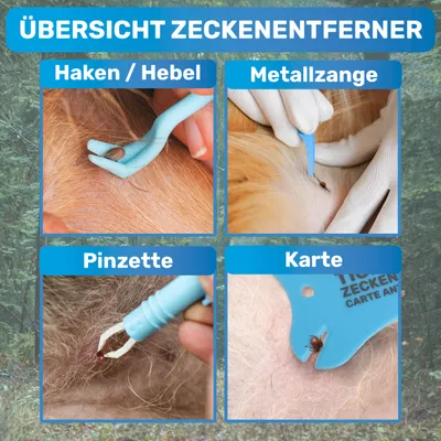 BluePet Zeckenentferner Notfall Set 10teilig mit Zeckenhaken, Zeckenkarte BluePet Zeckenentferner Notfall Set 10teilig mit Zeckenhaken, Zeckenkarte