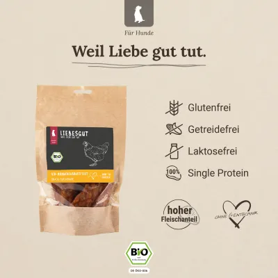 Liebesgut Hunde-Snack Bio Hähnchenbrustfilet