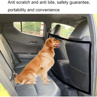 Pawffee Red para perros de coche 115x62cm, barrera ajustable para asiento