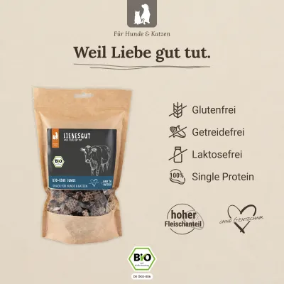 Liebesgut Hunde-Snack Bio Rind Lunge Trainingshappen