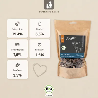 Liebesgut Hunde-Snack Bio Rind Lunge Trainingshappen