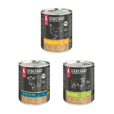 Liebesgut Hundefutter Probierpaket Hund Adult 6 x 800 g