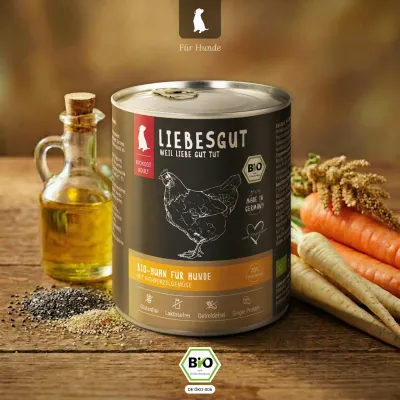 Liebesgut Hundefutter Bio-Huhn mit Bio-Wurzelgemüse