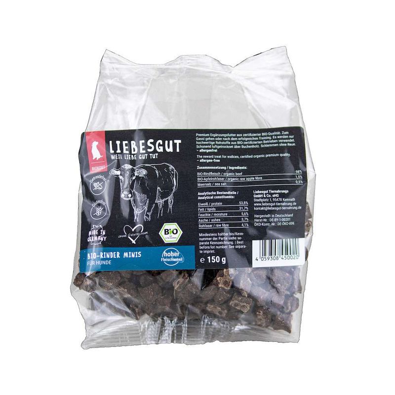 Liebesgut Hunde-Snack Bio Rinder Minis Hundeleckerli
