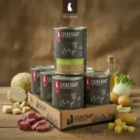 Packung Liebesgut Tiernahrung Liebesgut Hundefutter Schaf mit Sellerie und Kartoffel