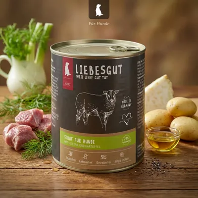 Liebesgut Hundefutter Schaf mit Sellerie und Kartoffel