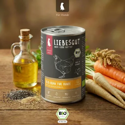 Liebesgut Hundefutter Bio-Huhn mit Bio-Wurzelgemüse