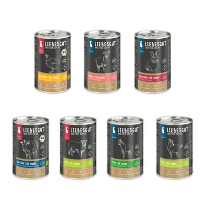 Liebesgut Hundefutter Probierpaket Hund Adult & Sensitiv 14 x 400 g