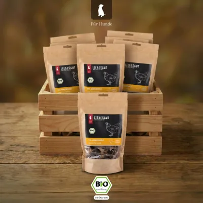Liebesgut Hunde-Snack Bio Hähnchenhals Liebesgut Hunde-Snack Bio Hähnchenhals