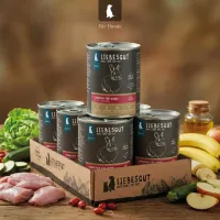 Packung Liebesgut Tiernahrung Liebesgut Hundefutter Kaninchen mit Gemüse und Obst