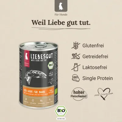 Liebesgut Hundefutter Bio-Lachs mit Bio-Banane und Bio-Pastinake