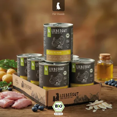 Liebesgut Hundefutter Bio-Pute mit Bio-Mangold und Bio-Kartoffel