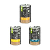 Packung Liebesgut Tiernahrung Liebesgut Hundefutter Probierpaket Hund Junior