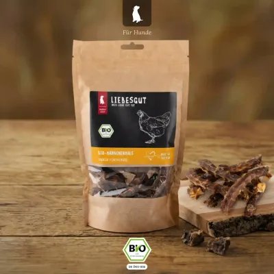 Liebesgut Hunde-Snack Bio Hähnchenhals Liebesgut Hunde-Snack Bio Hähnchenhals