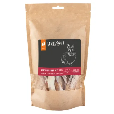 Liebesgut Hunde-Snack Kaninchen Ohr mit Fell