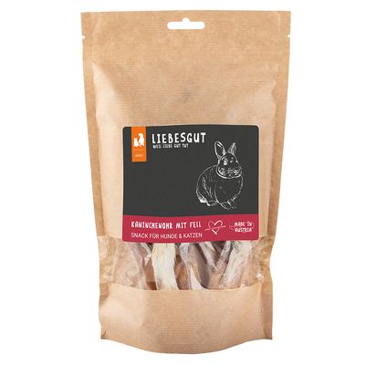 Liebesgut Hunde-Snack Kaninchen Ohr mit Fell