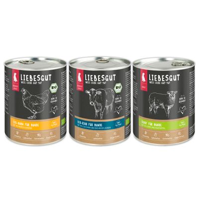 Liebesgut Hundefutter Friss-dich-satt Paket Adult 18 x 800 g