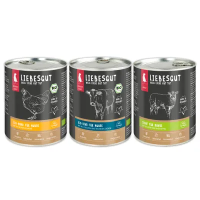 Liebesgut Hundefutter Friss-dich-satt Paket Adult 18 x 800 g