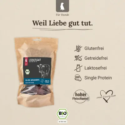 Liebesgut Hunde-Snack Bio Rind Nasenknorpel