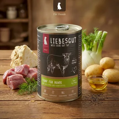 Liebesgut Hundefutter Schaf mit Sellerie und Kartoffel