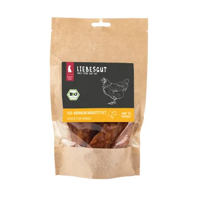 Liebesgut Hunde-Snack Bio Hähnchenbrustfilet Liebesgut Hunde-Snack Bio Hähnchenbrustfilet