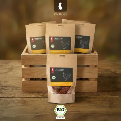 Liebesgut Hunde-Snack Bio Hähnchenbrustfilet Liebesgut Hunde-Snack Bio Hähnchenbrustfilet