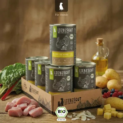 Liebesgut Hundefutter Bio-Pute mit Bio-Mangold und Bio-Kartoffel