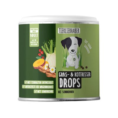 Tierliebhaber Gras & Kotfresser Drops für Hunde