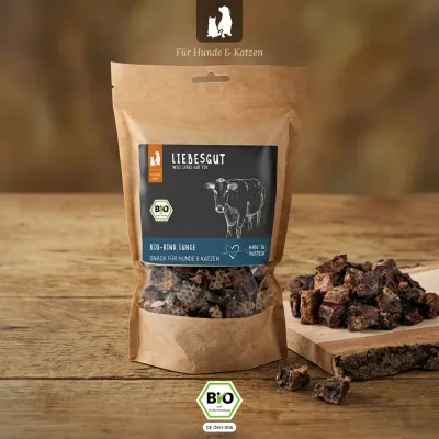 Liebesgut Hunde-Snack Bio Rind Lunge Trainingshappen Liebesgut Hunde-Snack Bio Rind Lunge Trainingshappen