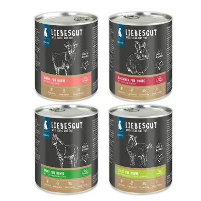 Liebesgut Hundefutter Friss-dich-satt Paket Sensitiv 24 x 800 g